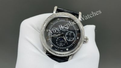 Patek Philippe Grand Complications CH 29-535  Automatic Movement Black  Leather Strap Black 42mm Watch